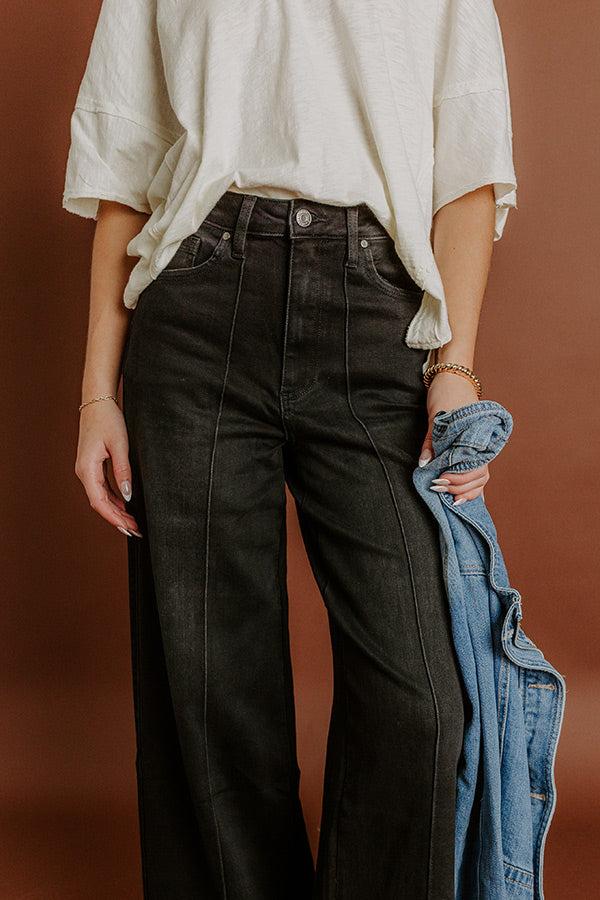 Impressions The Carmen High Waist Wide Leg Jean In Black