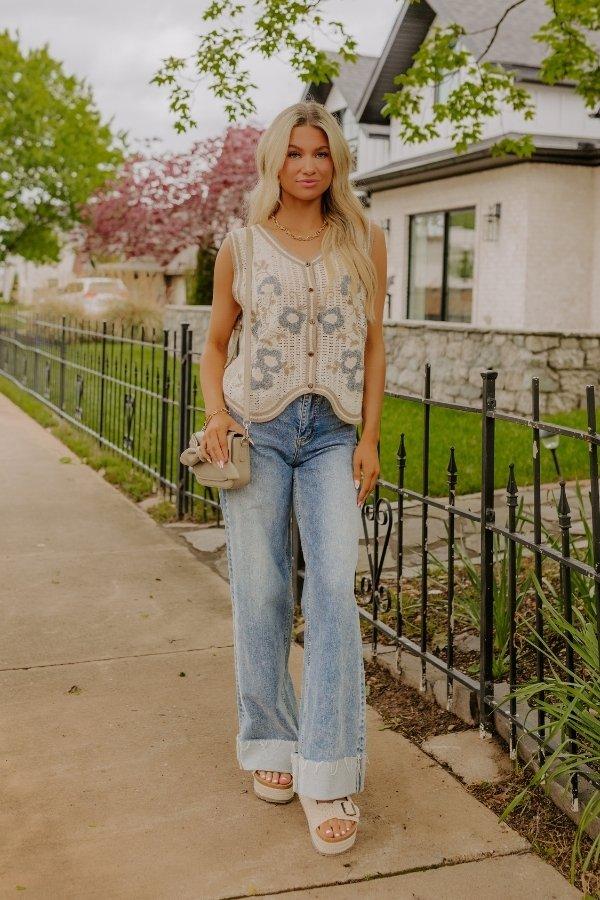 Impressions The Carter High Waist Wide Leg Jean in Medium Wash