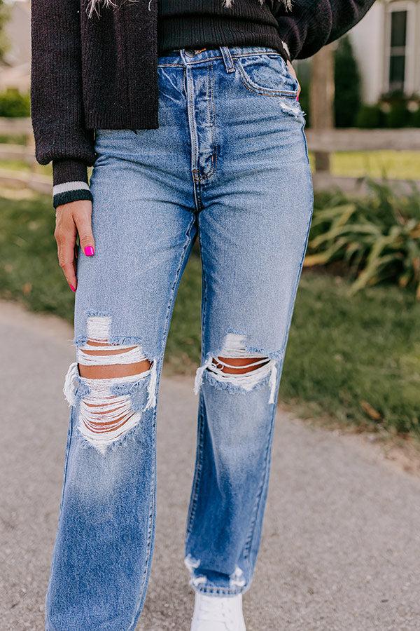 Impressions The Casey High Waist Distressed Straight Jean
