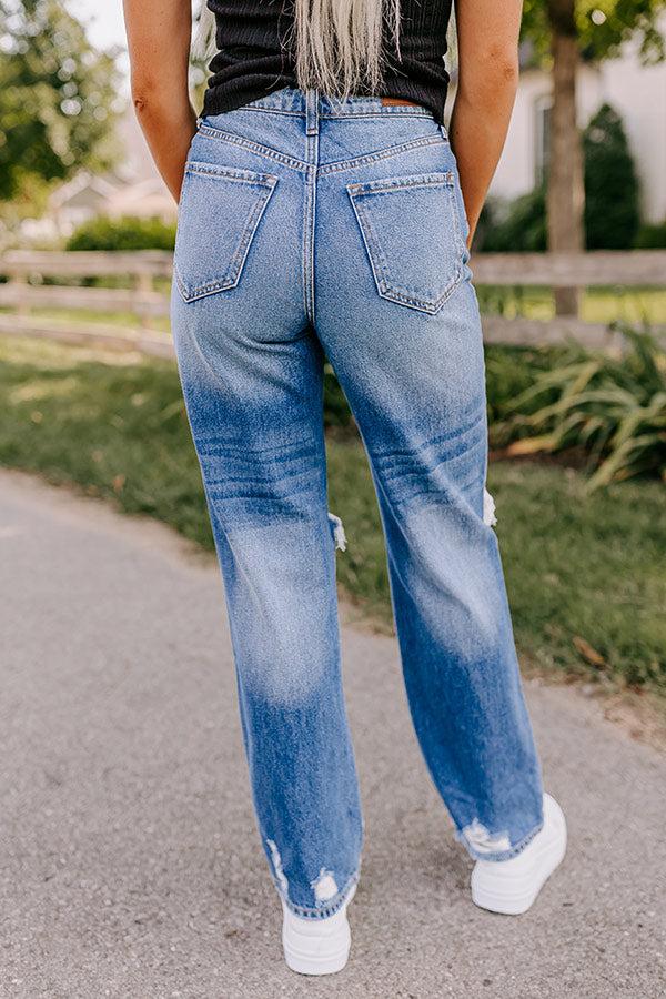 Impressions The Casey High Waist Distressed Straight Jean