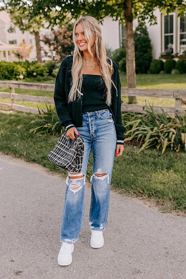 Impressions The Casey High Waist Distressed Straight Jean