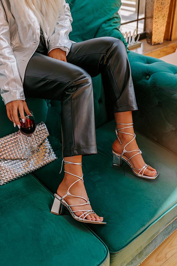 Impressions The Catalina Metallic Lace Up Heel In Silver