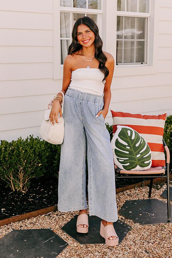 Impressions The Channing High Waist Chambray Wide Leg Pants