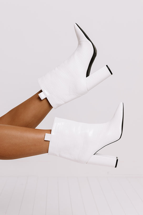 Impressions The Charlee Faux Leather Ankle Bootie In White