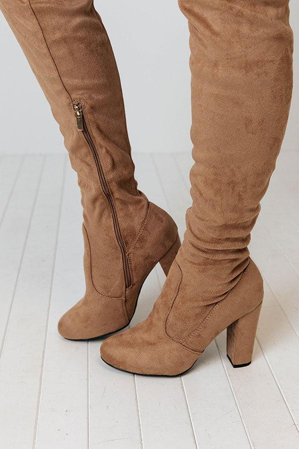 Impressions The Charleston Thigh High Boot In Iced Latte