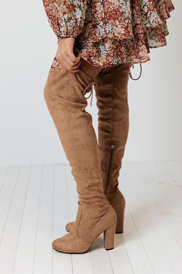 Impressions The Charleston Thigh High Boot In Iced Latte