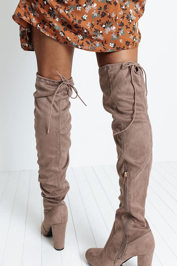 Impressions The Charleston Thigh High Boot In Taupe