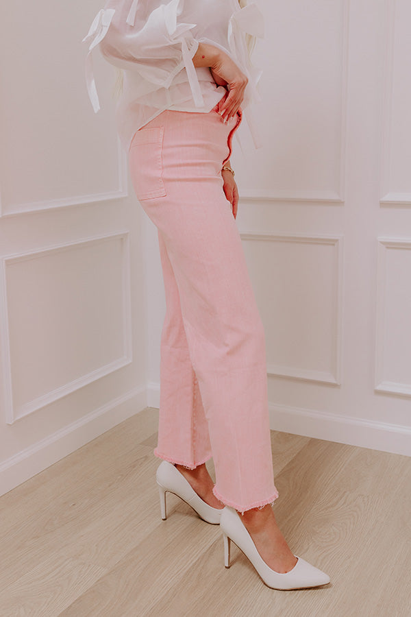 Impressions The Chloe Midrise Wide Leg Jean In Pink