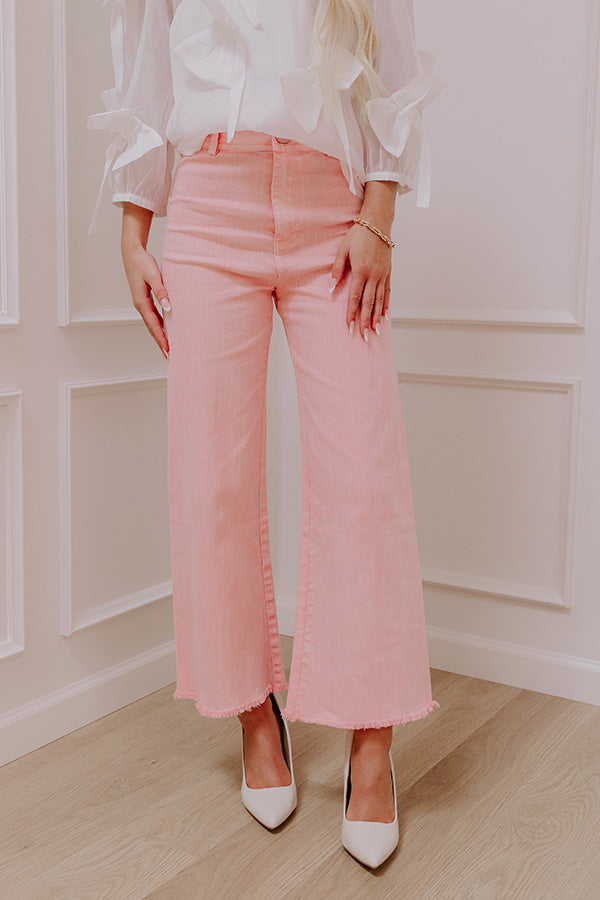 Impressions The Chloe Midrise Wide Leg Jean In Pink