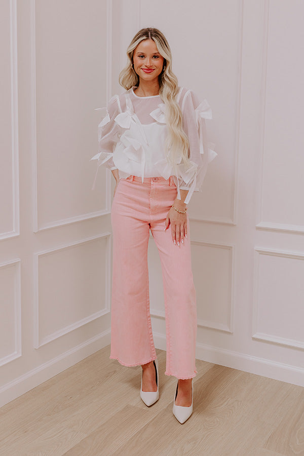 Impressions The Chloe Midrise Wide Leg Jean In Pink