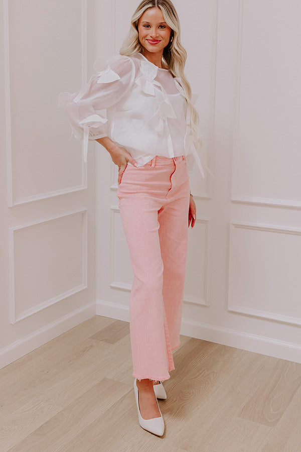 Impressions The Chloe Midrise Wide Leg Jean in Pink