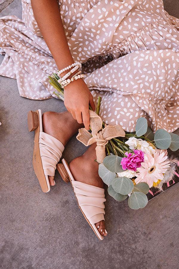 Impressions The Chrissi Faux Leather Sandal In Light Birch