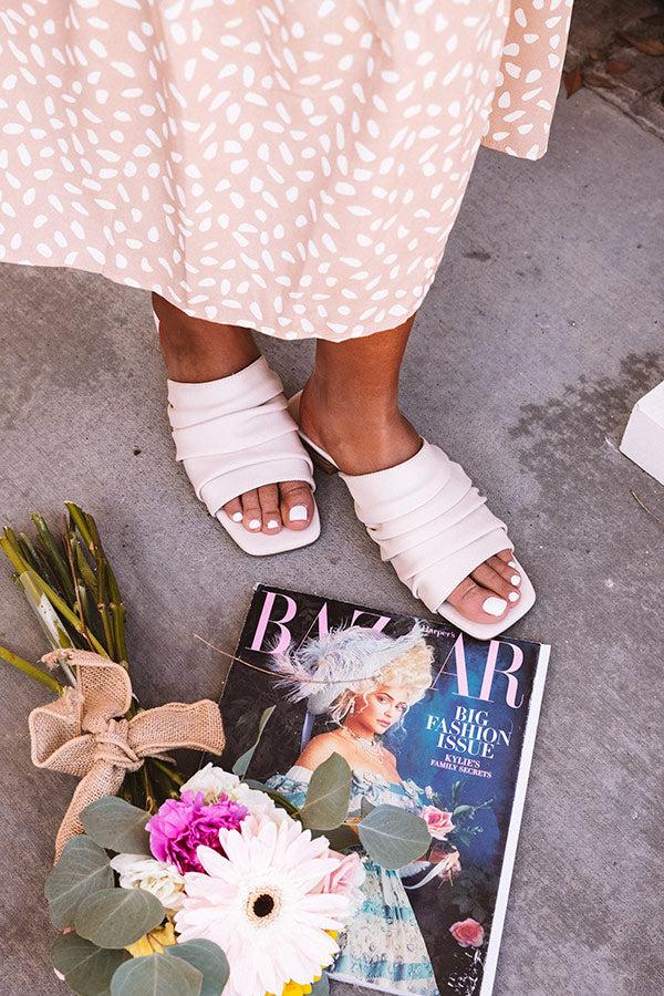 Impressions The Chrissi Faux Leather Sandal In Light Birch