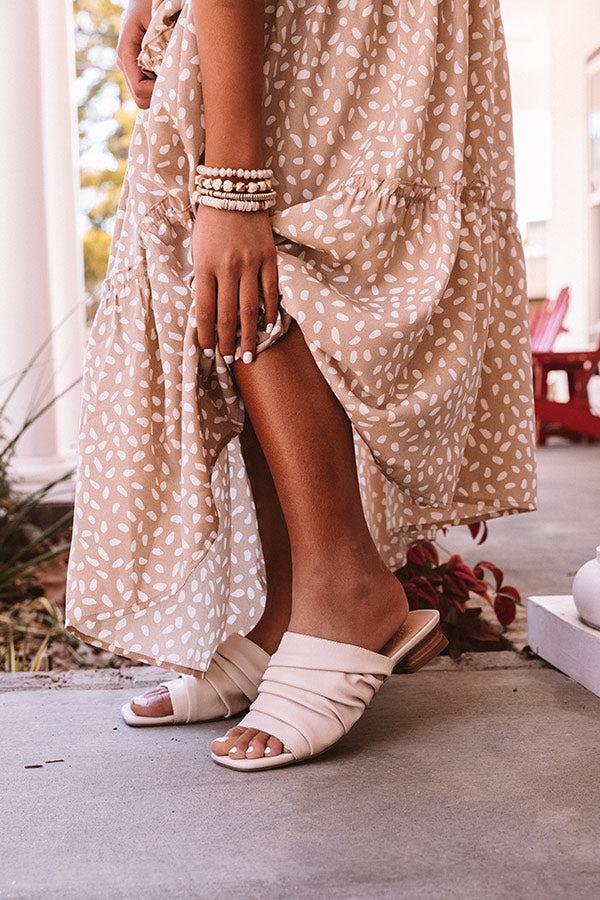 Impressions The Chrissi Faux Leather Sandal In Light Birch