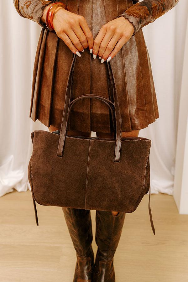 Impressions The City Life Faux Suede Tote in Chestnut