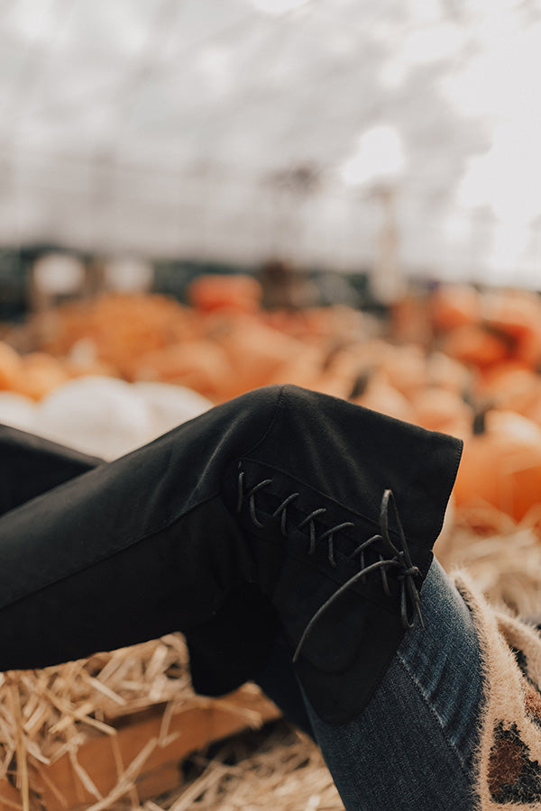 Impressions The Clara Over The Knee Faux Suede Boot In Black