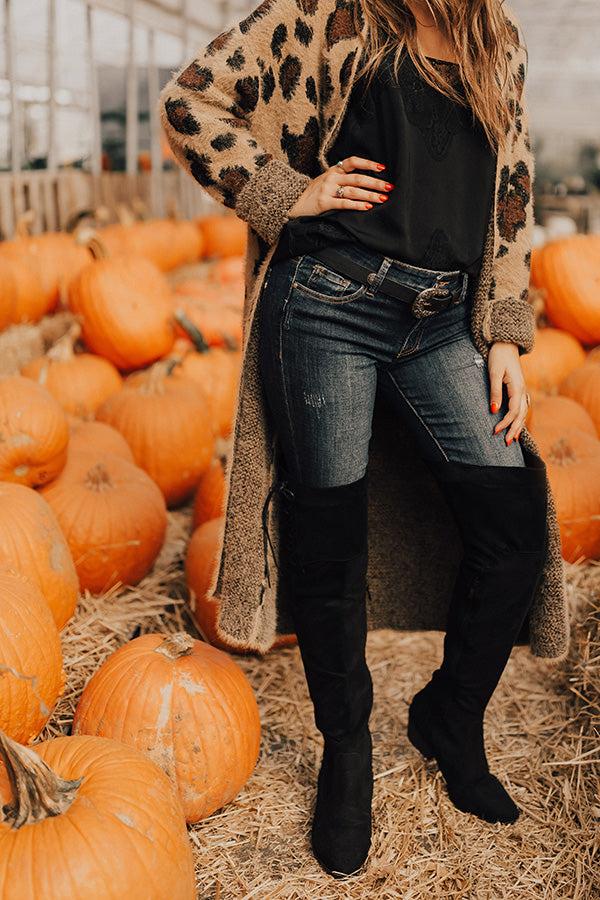 Impressions The Clara Over The Knee Faux Suede Boot In Black