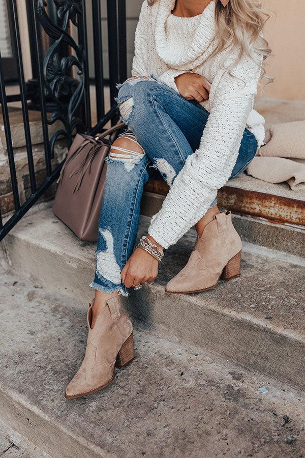 Impressions The Corey Faux Suede Bootie In Iced Latte