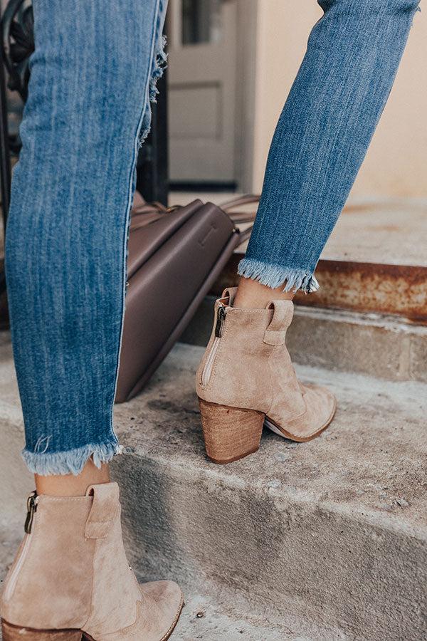 Impressions The Corey Faux Suede Bootie In Iced Latte