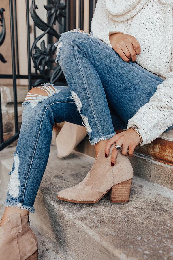 Impressions The Corey Faux Suede Bootie In Iced Latte