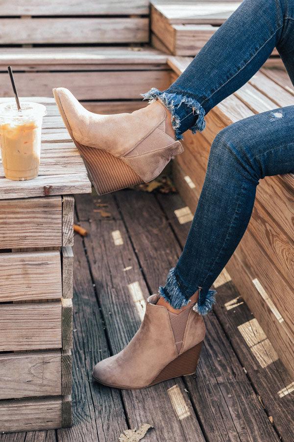 Impressions The Cort Faux Suede Bootie In Warm Taupe