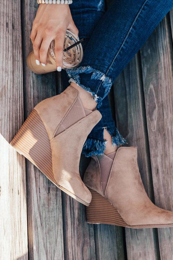 Impressions The Cort Faux Suede Bootie In Warm Taupe