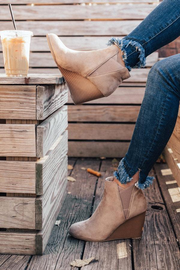 Impressions The Cort Faux Suede Bootie In Warm Taupe