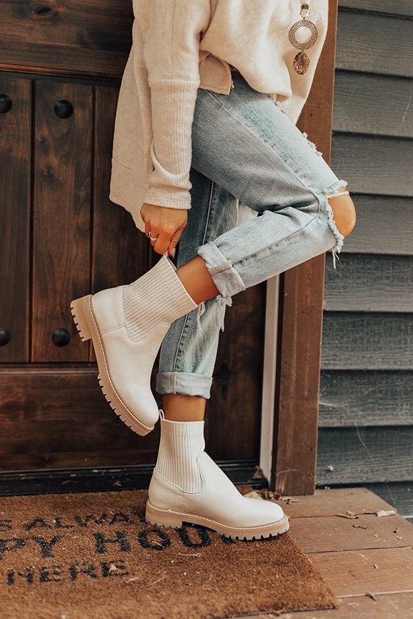 Impressions The Craine Faux Leather Boot In Light Beige