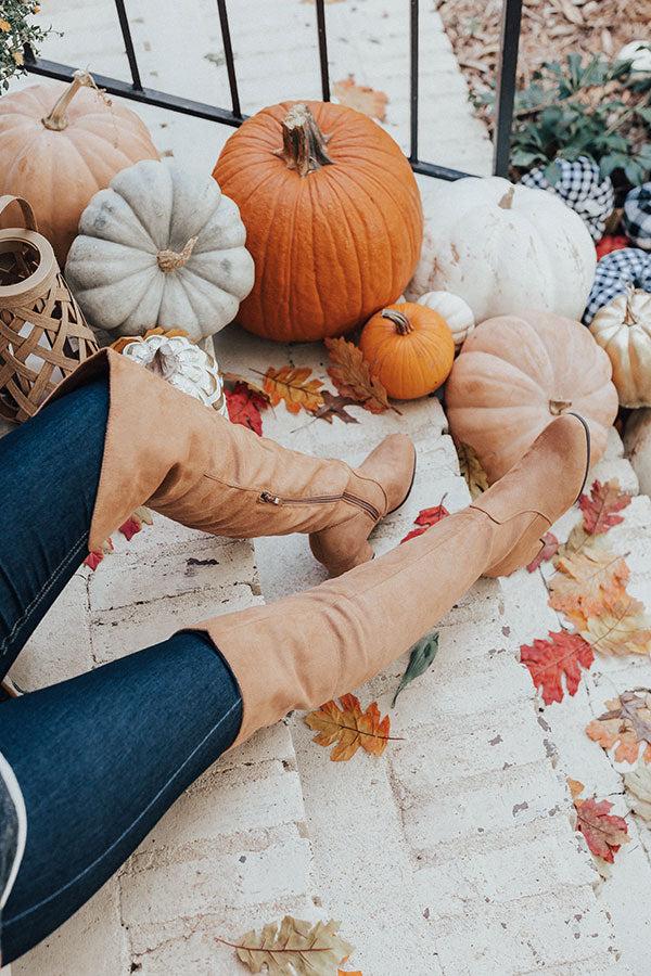 Impressions The Diana Faux Suede Thigh High Boot In Camel