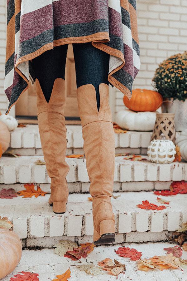 Impressions The Diana Faux Suede Thigh High Boot In Camel