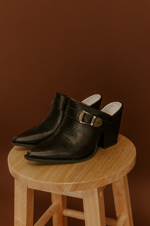 Impressions The Dixie Faux Leather Heeled Mule In Espresso