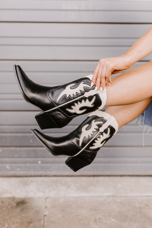 Impressions The Edith Faux Leather Cowboy Boot In Black