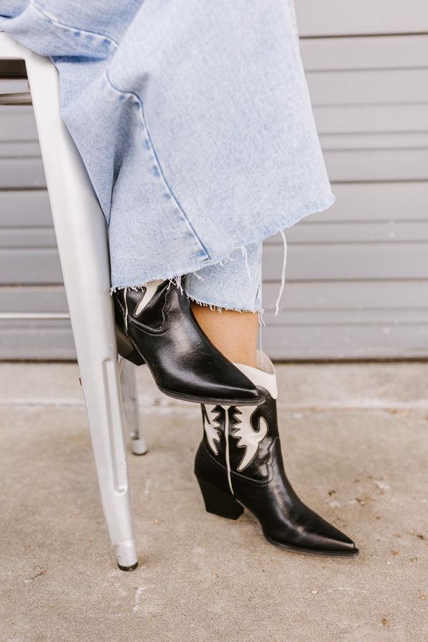 Impressions The Edith Faux Leather Cowboy Boot In Black