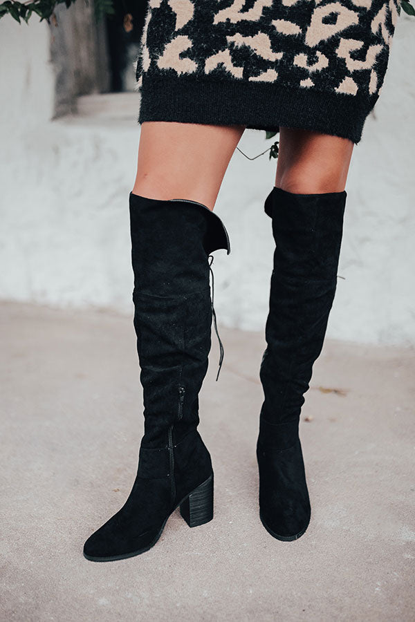 Impressions The Eleanor Faux Suede Knee High Boot In Black