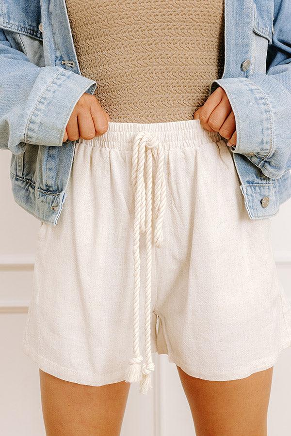Impressions The Eliza High Waist Linen-Blend Shorts