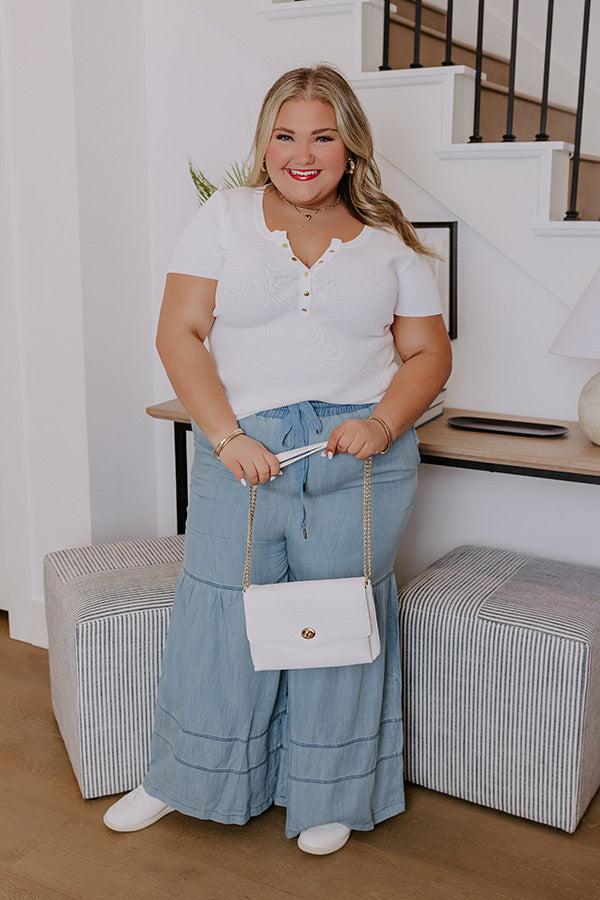 Impressions The Elizabeth High Waist Chambray Pants Curves