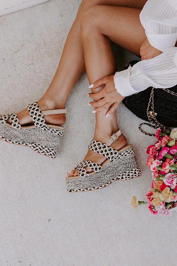 Impressions The Eloise Woven Platform Wedge In Black