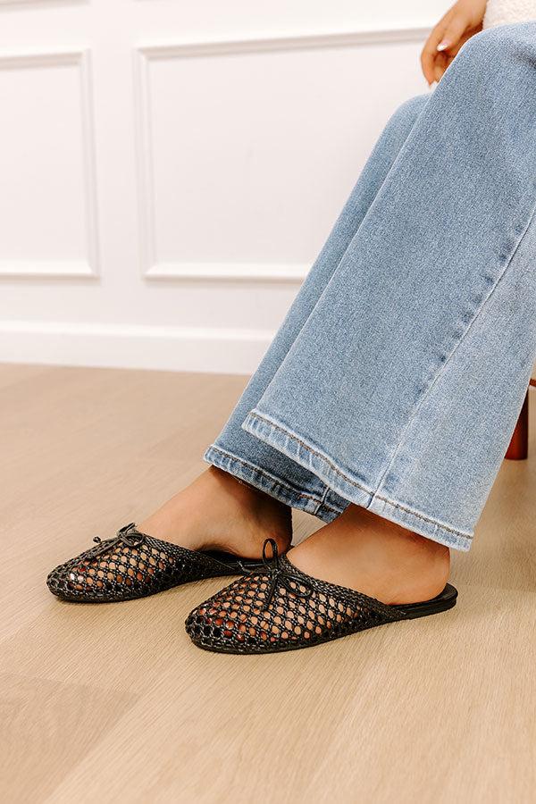 Impressions The Elsie Faux Leather Woven Flats In Black