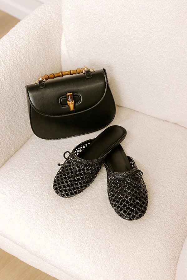 Impressions The Elsie Faux Leather Woven Flats In Black