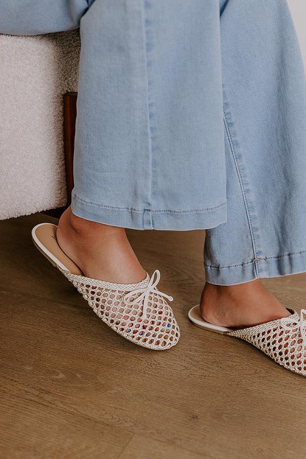 Impressions The Elsie Faux Leather Woven Flats In Ivory