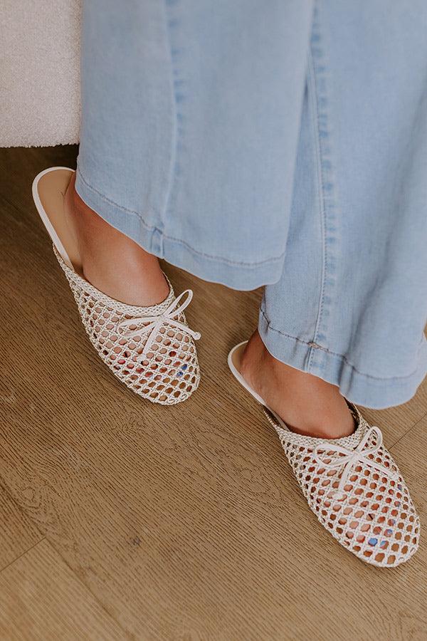 Impressions The Elsie Faux Leather Woven Flats In Ivory