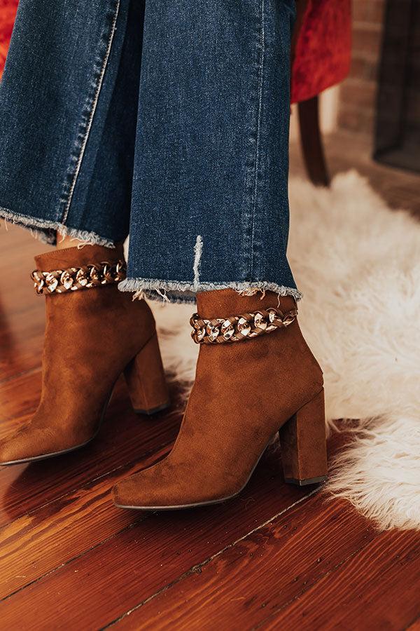 Impressions The Esperanza Faux Suede Bootie In Chocolate