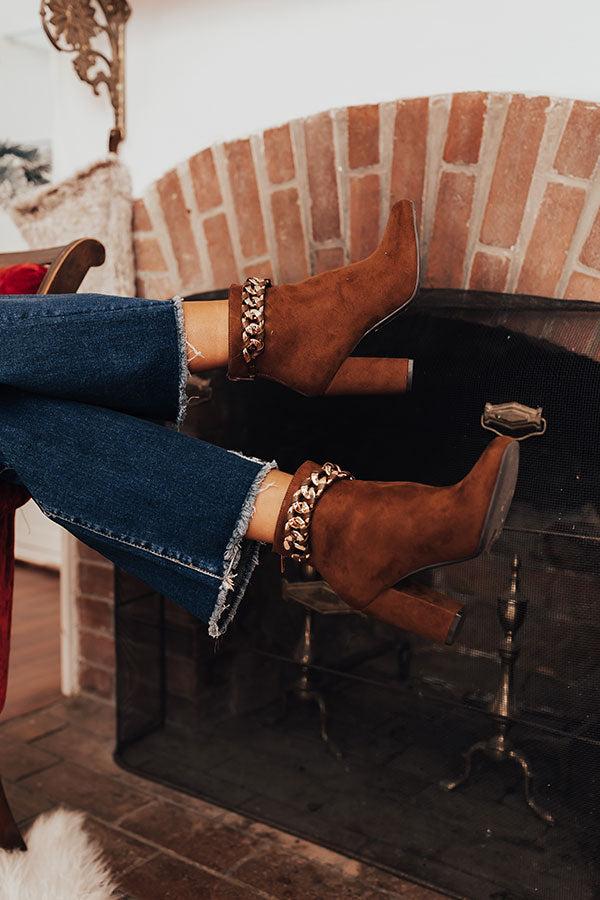 Impressions The Esperanza Faux Suede Bootie In Chocolate