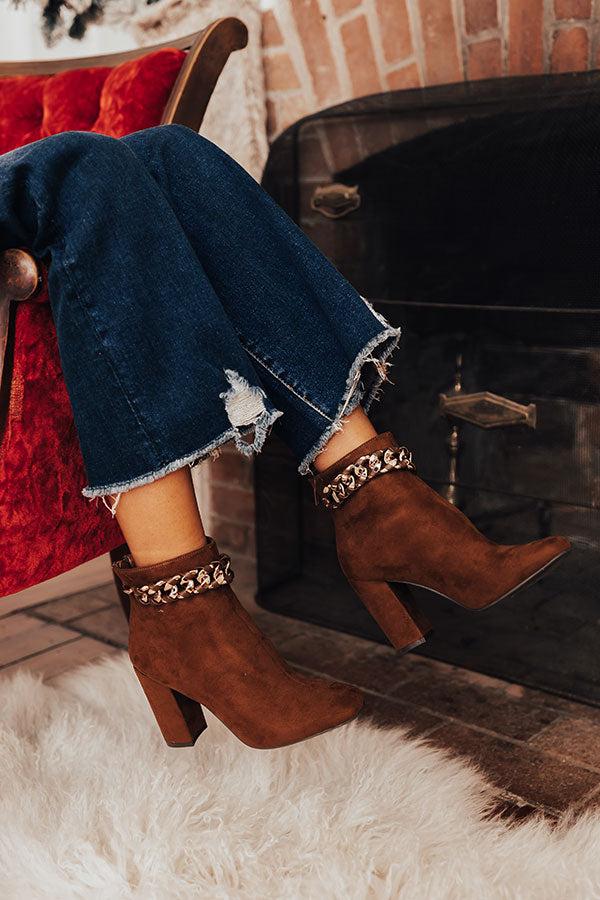 Impressions The Esperanza Faux Suede Bootie In Chocolate