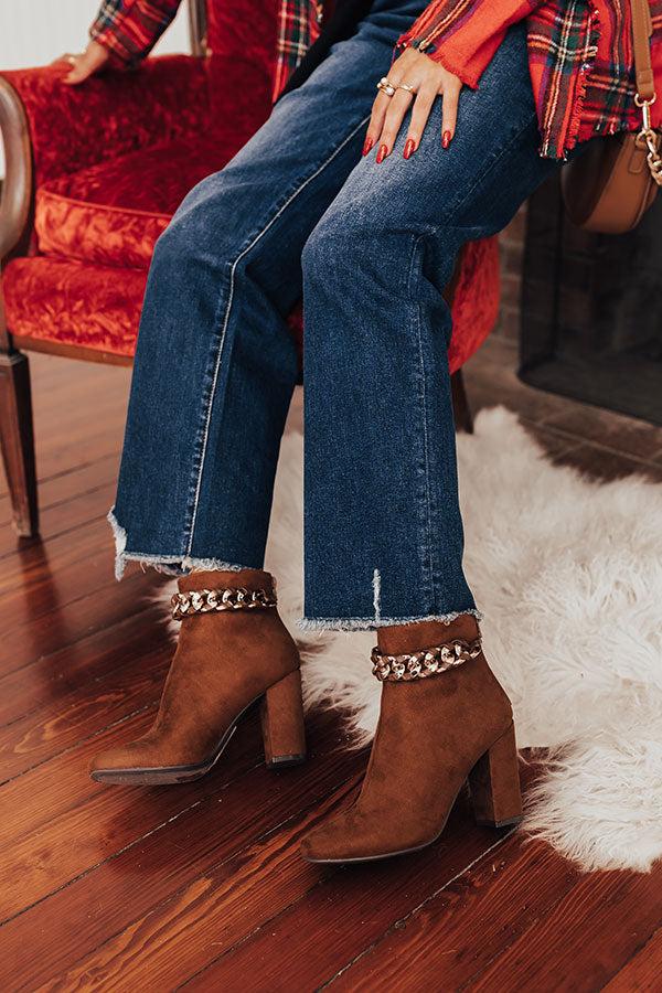 Impressions The Esperanza Faux Suede Bootie In Chocolate