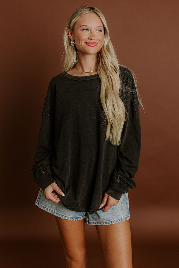 Impressions The Essential Oversized Vintage Wash Tee In Black