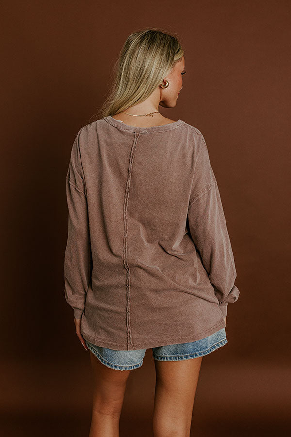 Impressions The Essential Oversized Vintage Wash Tee In Hazelnut