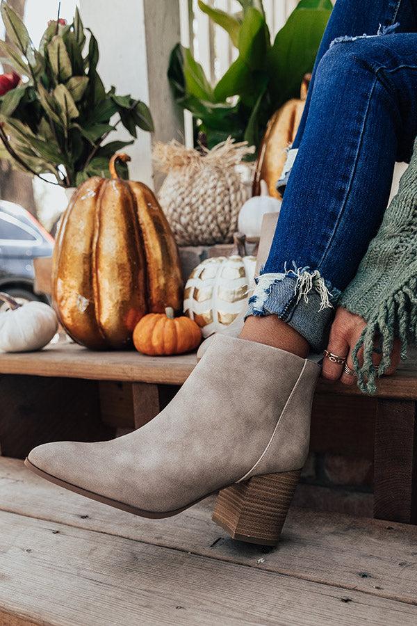 Impressions The Estelle Faux Leather Bootie In Taupe