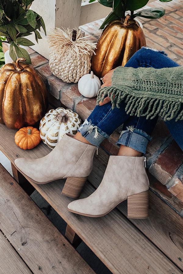 Impressions The Estelle Faux Leather Bootie in Taupe