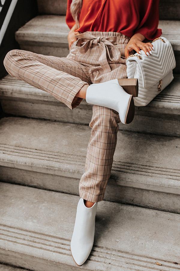 Impressions The Estelle Faux Leather Bootie In White